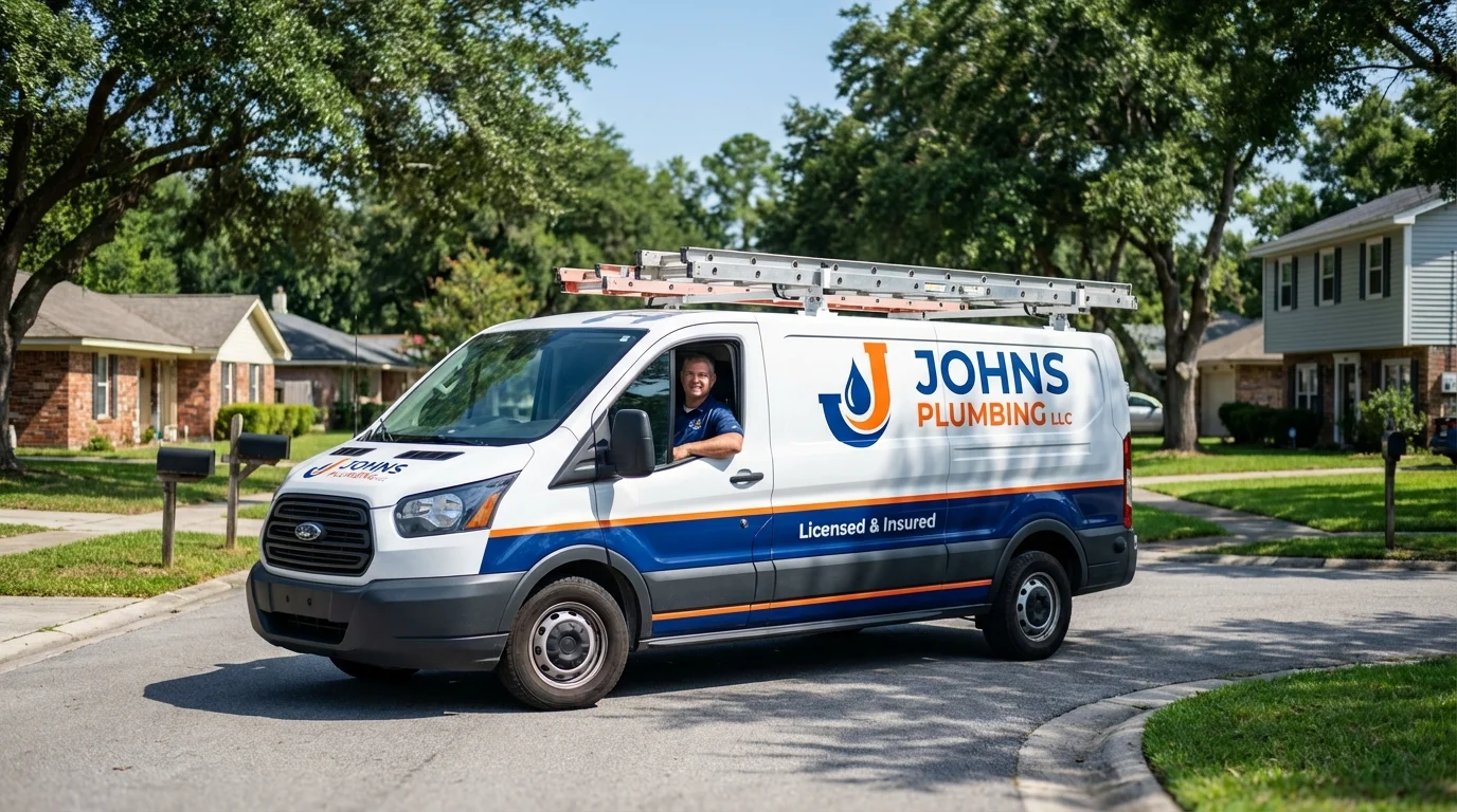 Johns Plumbing LLC service van in Chelsea, OK